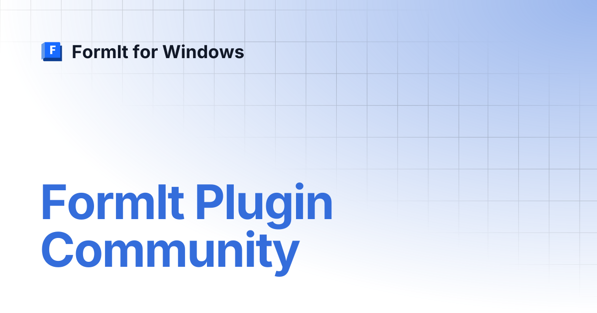 FormIt Plugin Community | FormIt for Windows